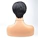 Yviann 100% Human Hair Wigs Short Straight Black wigs Pixie Cut Wigs for Black Women 1B Color.