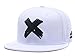 Quanhaigou Embroidered X Snapback Hats for Men and Women Adjustable Hip Hop Boy Baseball Cap White