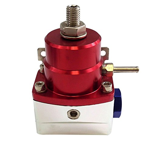 Universal Adjustable EFI Aluminum Fuel Pressure Regulator Kit w/ 60 - 160 Psi Gauge An6 -6an Fuel Line Hose Fittings Red
