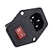 URBEST Inlet Module Plug 5A Fuse Switch Male Power Socket 10A 250V 3 Pin IEC320 C14 primary