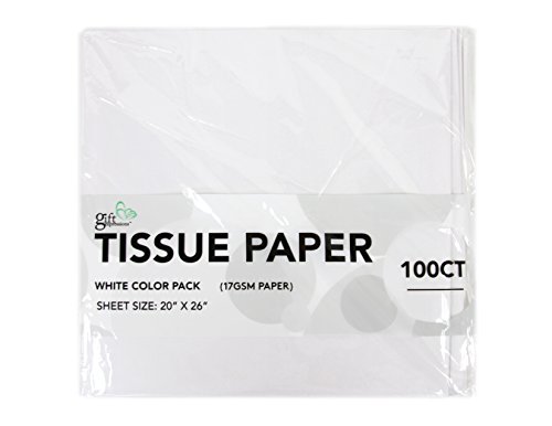 100 CT White 17GSM (Thicker, Durable & Crispy) Premium Quality TISSUE PAPER (White)