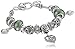 Amazon Essentials Green Pearlized Beads and Silver Tone Metal Drops Mom Charm Bracelet, (previously Amazon Collection)