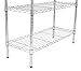 Internet's Best 3-Tier Baker's Rack - Chrome - Kitchen Storage Shelving - Adjustable Wire Stand with Removable Cutting Board and 6 Hanging Hooks