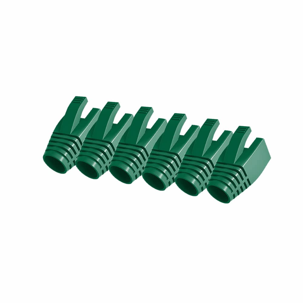 50 Pcs Cat7 Cat7A Cat8 Strain Relief Boot, RJ45 Plug Connector Cover Modular Network Plug Connector Cap Cable Connector Boots, Green
