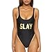 Dixperfect One Piece Swimsuit with High Cut and Low Back for Women (XL, P4-Slay)