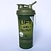 GOMOYO Motivational Quote on Blender Bottle Brand ProStak Shaker Cup, 22 Ounce Protein Shaker Bottle with BlenderBall Whisk and Two Twist n’ Lock Attachable Containers (Lift & Destroy - Moss)
