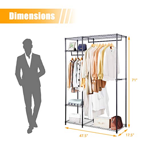 Tangkula Garment Rack Clothing Rack, Heavy Duty Free Standing Closet