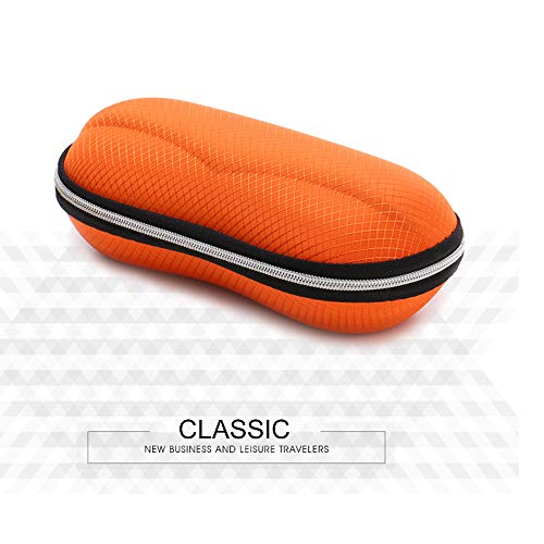 Sunglasses Eyeglasses Zipper Hard Case Protective Box Peanut Portable Travel Eyes Glasses Bag (Orange) - Thumbnail 2