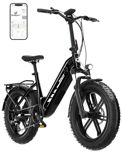 F20Pro Bicicletas Eléctricas Adultos, 20x4” e-Bike Todo Terreno, 250W 48V 20Ah Batería, 7 Velocidades, Suspensión Ajustable, Frenos de Disco Doble- Plegable (Negro)