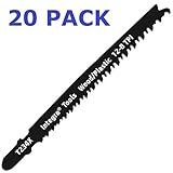 INTEGRA Tools T234X T-Shank 20 Piece Contractor Jigsaw Blade Set with storage tube. Made with Metal. Blades optimized for cutting Wood, PVC, and Plastic.