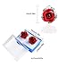 Ownsig Womens Delicate Rose Flower Rhinestone Ear Stud Earrings Red