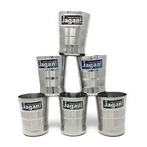 Jagani Steels Stainless Steel Glasses, 120ml(Silver, 017 MINI) – Set of 6