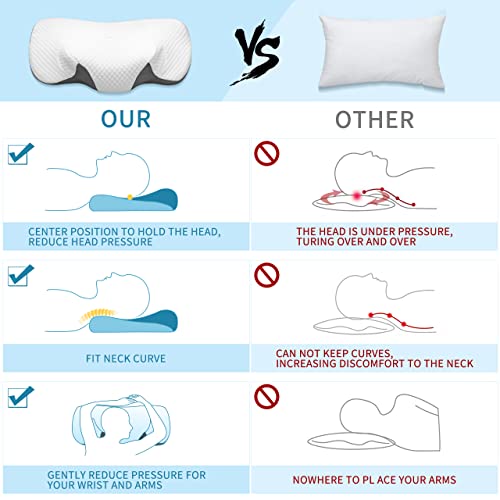 Tbfit Cervical Pillows for Neck Shoulder Pain Relief, Contour Memory