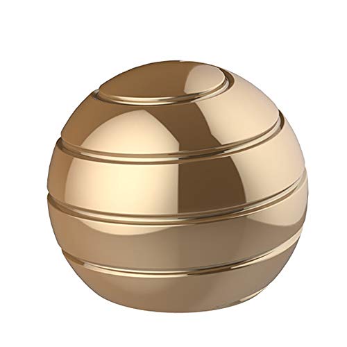 TRUEGOOD Kinetic Desk Toys,Full Body Optical Illusion Fidget Spinner Ball,Gifts for Men,Women,Kidsical Illusion Fidget Spinner Ball,Gifts for Men,Women,Kids, , Gift for Christmas (Gold)