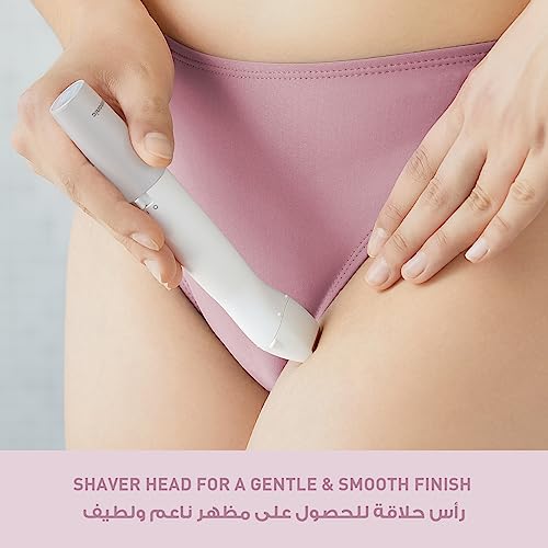 Panasonic Bikini Trimmer and Shaver for Women with 4 Attachments for Gentle Grooming in Sensitive Areas, Wet/Dry, Battery-Operated – ES-WV62-h262