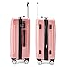 Fochier 3 Piece Expandable Spinner Luggage Set Hard Shell Lightweight Suitcase Rose Gold