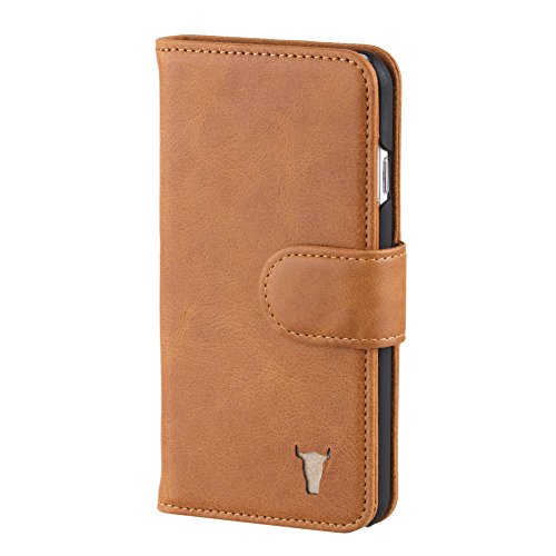 iPhone 6S Case, Premium Tan USA Cowhide Leather Wallet Case for Apple iPhone 6 / 6S by TORRO