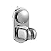 BQTime Shower Head Holder 5 Mode Angle Adjustable, Super Power Vacuum Suction Cup Handheld Shower Bracket, Waterproof, Heavy Duty, Reusable, Wall Mount Showerhead Holder for Bathroom Hotel, Chrome