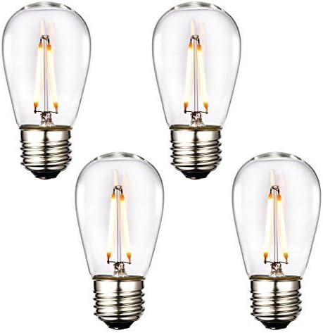 Cymas 1.5W S14 LED Bulb, E26 Medium Base, 150lm 2700k Warm White, for Garden Party, Wedding Reception, String Light, UL Listed, 4-Pack