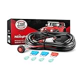 Nilight NI-WA 02A 16AWG Wiring Harness Road LED Light Bar Kit 12V Relay On/Off Rocker Switch ATV Jeep Truck-2 Leads,2 Years Warranty