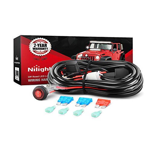 Nilight NIWA 02A LED Light Bar Wiring Harness Kit 12V On Off Switch