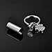 HooAMI Crystal Puppy Dog Paw with Cylinder Charm Pet Cremation Urn Keychain Memorial Keepsakes
