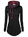 WAJAT Women's Plaid Funnel Neck Color Contrast Pullover Hoodie Top