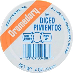 Dromedary Diced Pimientos - 4 oz. glass jar, 24 jars per case.
