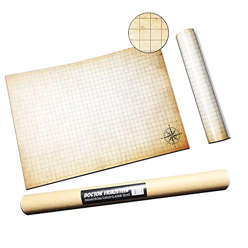 Dungeon Grid Game Mat | ESSENTIAL RPG - Battle - Tabletop Accessory | COMPATIBLE with D&D, Pathfinder & Warhammer | REUSABLE, DURABLE & PORTABLE (Square)