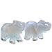 JOVIVI 2pc Natural Carved Gemstones Elephant Figurine 1.5'' Room Decoration, with Gift Box (Opalite)