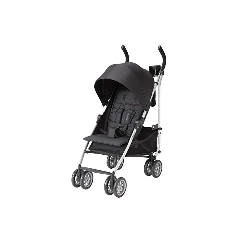 Safety 1st Step Lite Compact Stroller, Lightweight aluminum frame and a breeze to carry, at only 15 lbs, Back to Black