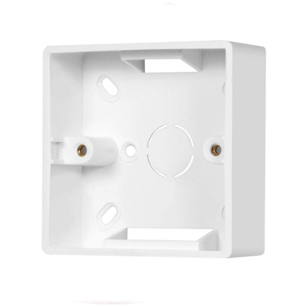 Surface Mount Wall Switch Socket Box, White Surface Mount Back Box PVC Outlet Single Gang 86 Type