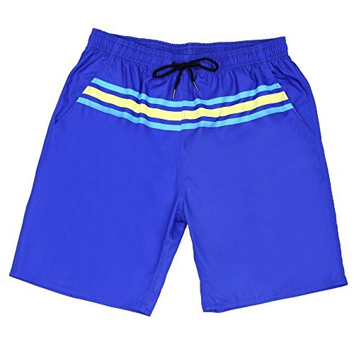 youvimi Men Stripe Quick Dry Swim Trunk With Mesh Lining