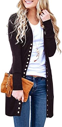 SATINATO Sweaters for Women,Cardigan Sweaters for Women, Long Sleeve Soft Basic Knit Solid Color Cardigan Sweater