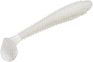 Strike King Rage Swimmer Fishing Lure, Soft Plastic Paddletail Minnow, Sleek Nose Cone, Softly Ribbed Body, Thin Tail