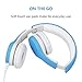 Wired Volume Limited Kids Headphones with Microphone and Music Sharing for Boys Girls Children by Agolds (Blue)