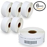 6 Rolls DYMO 30252 Compatible 1-1/8