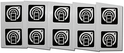 GoToTags NFC Tag - Stickers - NXP NTAG213 - Black &amp; White 25 x 25 mm Square - 10 Pack
