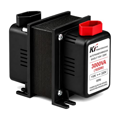 Autotransformador Bivolt 3000VA (1650W) – Conversor de Voltagem 110V/127V para 220V e 220V para 110V – Transformador para Ar-Condicionado, Lavadora, Geladeira e Eletrodomésticos – Proteção Térmica