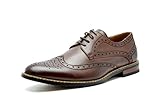Bruno HOMME MODA ITALY PRINCE Men's Classic Modern Oxford Wingtip Lace Dress Shoes,PRINCE-3-DARK-BROWN,11 D(M) US