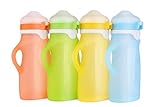 Individual Kids Reusable Squeeze Pouch – Portable and Collapsible Medical Grade Silicone Bottle for Food and Drinks - Great For Travel and Easy Feeding – 9 Ounces by Wyatt Carter Baby (Green)