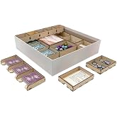 The Broken Token Game Organizer Compatible with Wyrmspan - Wooden Game Organizing Box with Multiple Trays