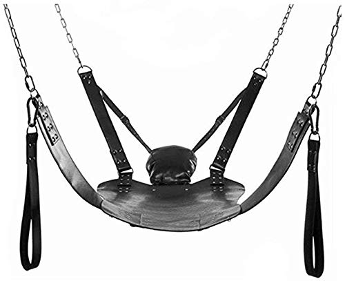YLIK Swing Seats for Women, Skin Leather Sling in Hammock Swing for Adults Withoutshelfand 4 Slings