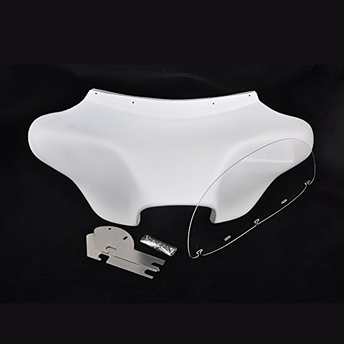 Wotefusi Motorcycle Detachable Batwing Front Head Fairing Bodywork 6x9 White Windscreen Windshield For Harley Davidson Road King 1994-1999 2000-2007 2009-2013 Unfit Police Version