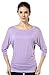BMS Womens 3/4 Sleeve Drape Top with Side Shirring Top Tee Shirt