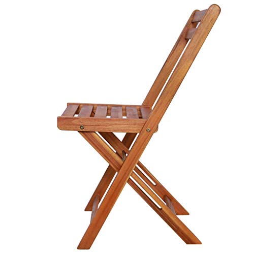 vidaXL Akazienholz Massiv 2X Gartenstuhl Klappbar Bistrostuhl Holzstuhl Stuhl – Bild 5