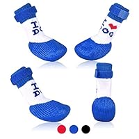 SMARTHING Dog Boots ⭐⭐⭐⭐⭐Shoes Socks with Adjustable Waterproof Breathable and Anti-Slip Sole All Weather Protect Paws (M, Blue(New))