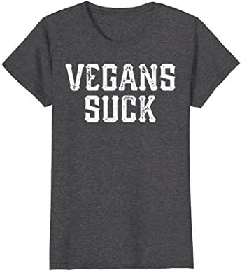 Womens Vegans Suck T-shirt Medium Dark Heather