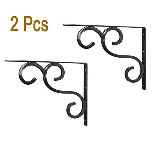 13"x 11" Heavy Duty Solid Hand Forged Wrought Iron Countertop Brackets,Rustic Shelf Supports,Granite Countertops Mantels(2 Pack) - Thumbnail 2