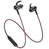 Bluetooth Headphones TaoTronics Wireless Earbuds Sport Earphones 9 Hours 4.2 Magnetic Lightweight & Fast Pairing (cVc 6.0 Noise Cancelling Mic, Snug Silicon Earbuds, Magnetic Design) Red